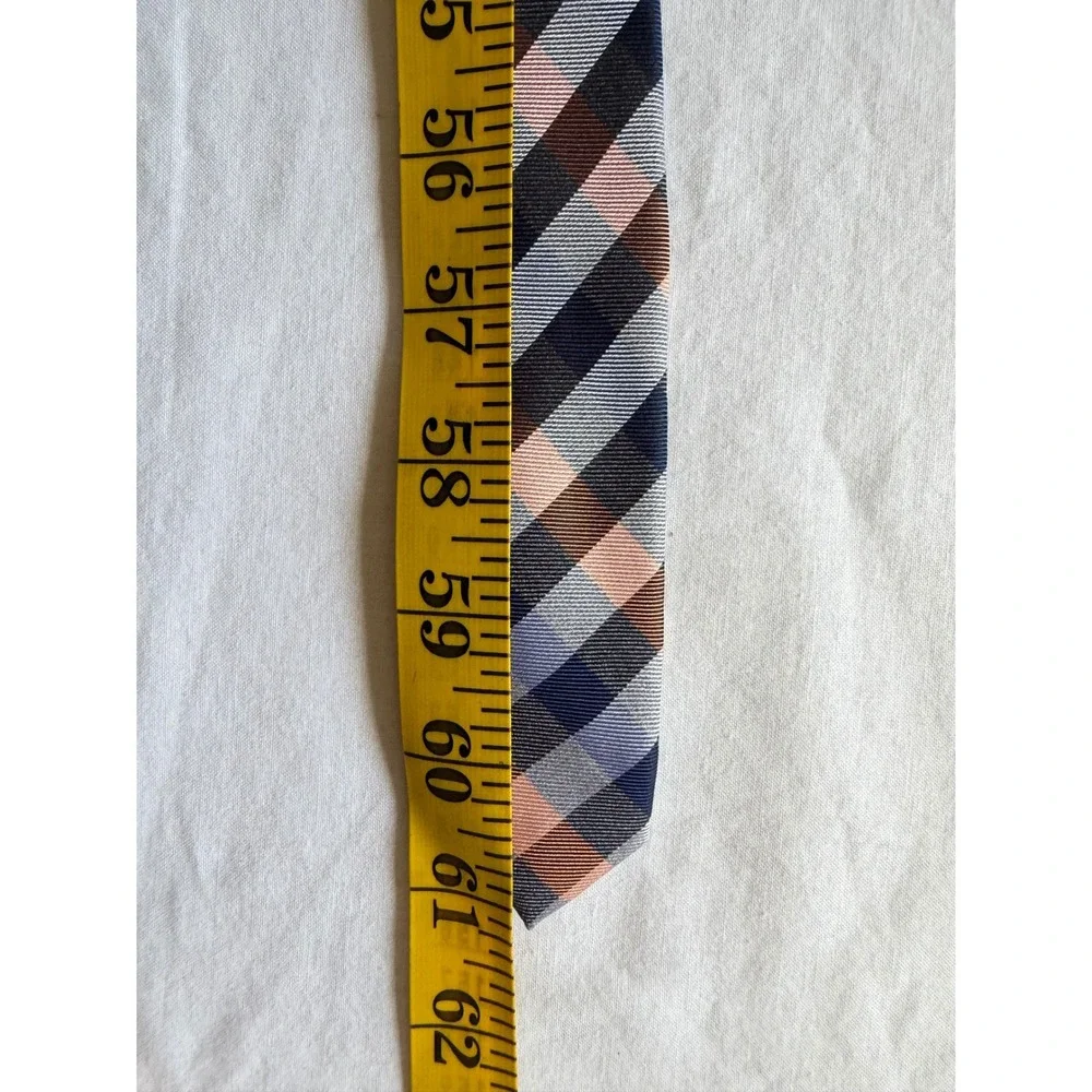 Chaps Mens Silk Necktie Ralph Lauren Plaid Check Hand Made Classic Tie Old Money